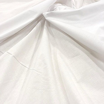 Tela Di Cotone Popeline Bianco