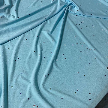 Lycra Celeste Pioggia Di Paillettes