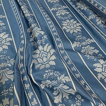 Tessuto Arredamento Broccato Fantasia Blu