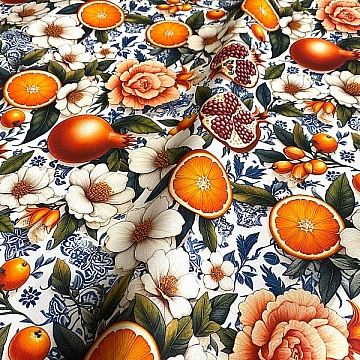 Cotone H.280 Fantasia Arancia In Fiore