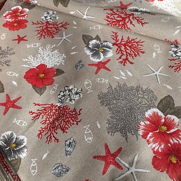 Cotone Cm. 280 Fantasia Fiori E Mare