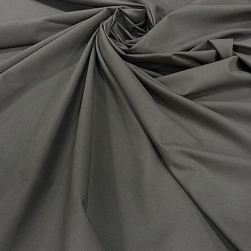 Tela Di Cotone Popeline  Grigio Medio