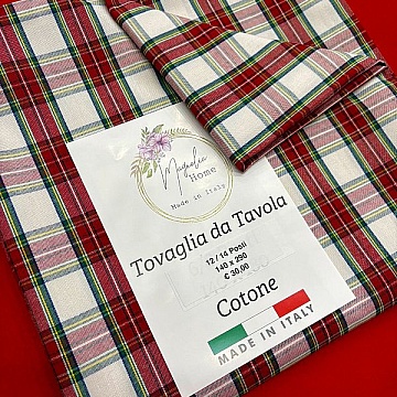 Tovaglia Natalizia  12/14 Posti Scozzese